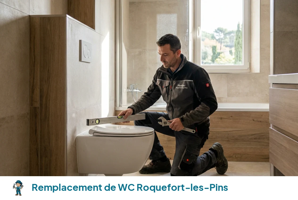 Remplacement de WC à Roquefort-les-Pins
